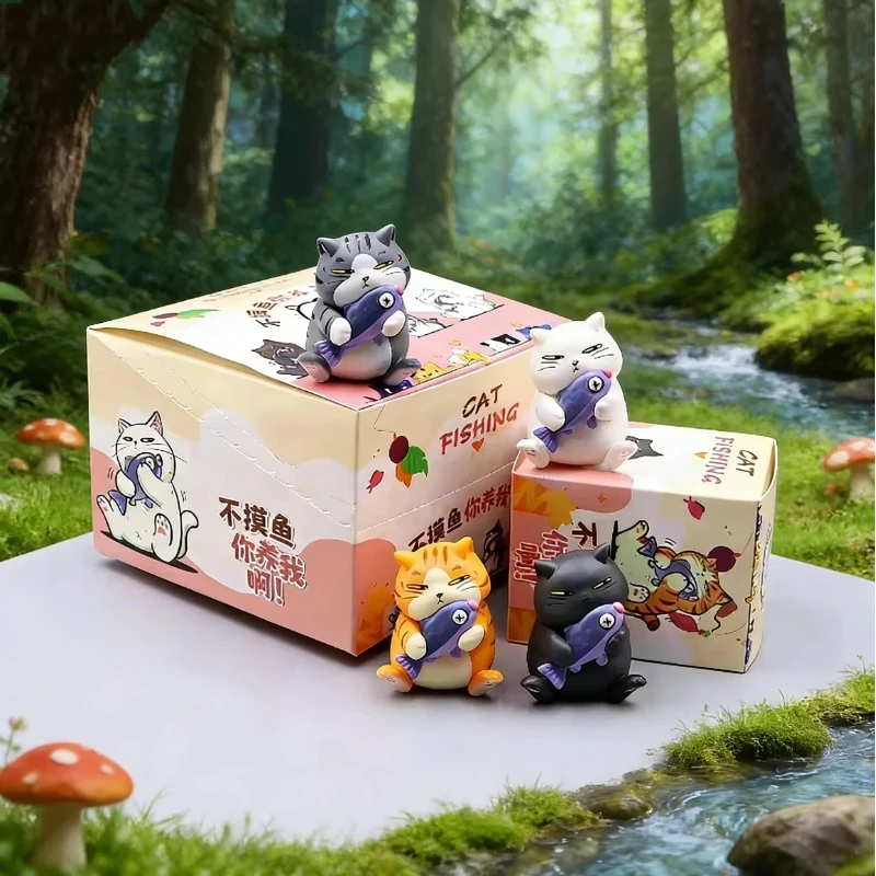 

New Products In Stock No Fish You Keep Me Blind Box Fish Cat White Cat Orange Cat Trendy Toy Toy Car Decoration Surprise Gift