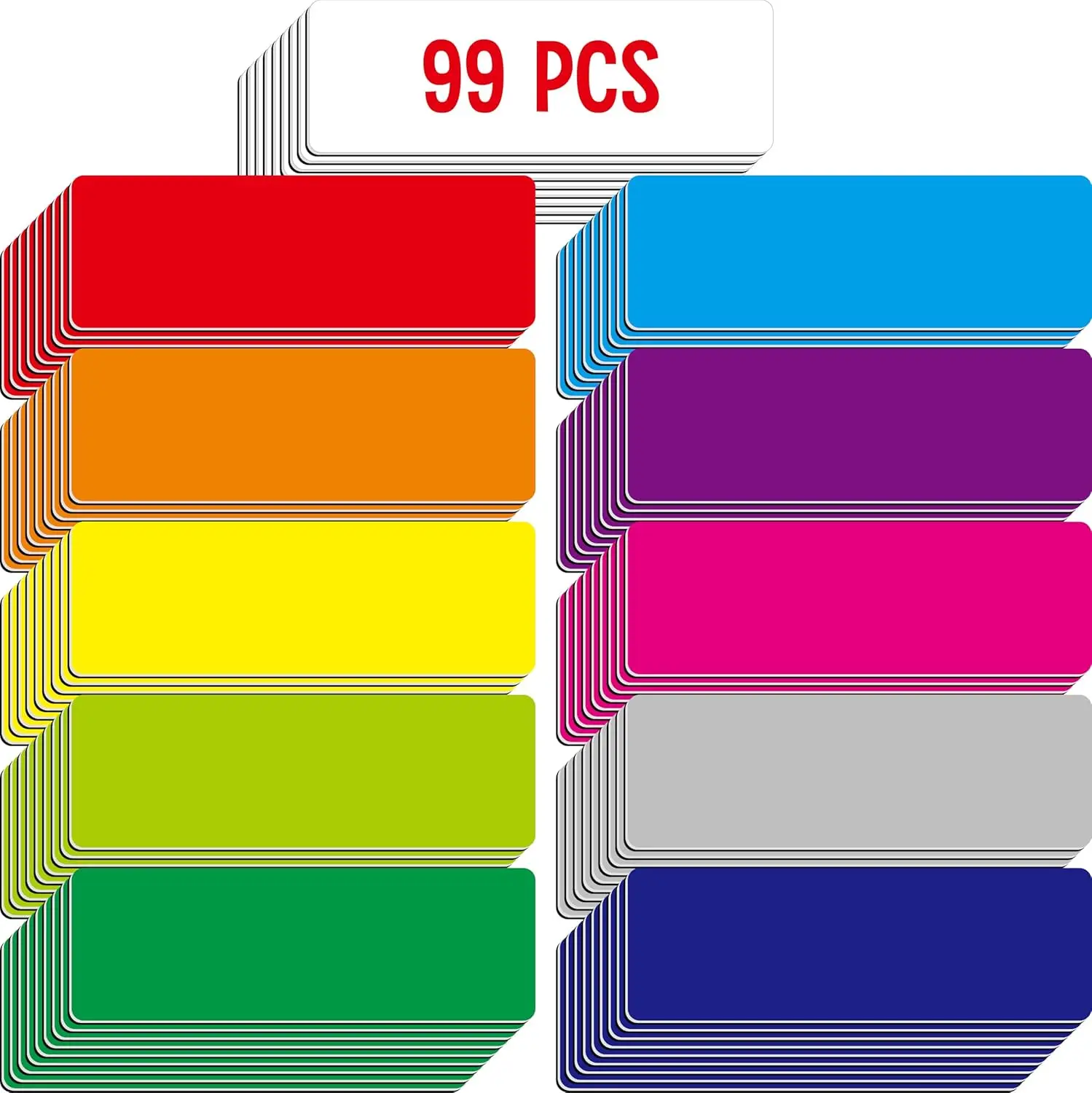 

99 Pcs Magnetic Name Tags, 11 Colors Dry Erase Reusable Labels for Whiteboard Fridge Locker