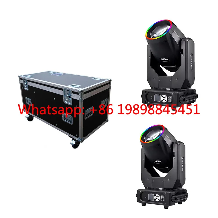 2Pcs 295W Sharpy Beam RGB Ring Moving Head Lights With Flight Case
