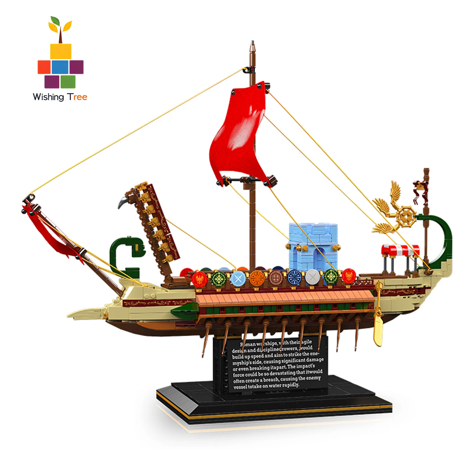 

Mould King 10156 Roman Warship Building Blocks Ocean Adventure Ship Model Educational Bricks Toy for Kids & Adults