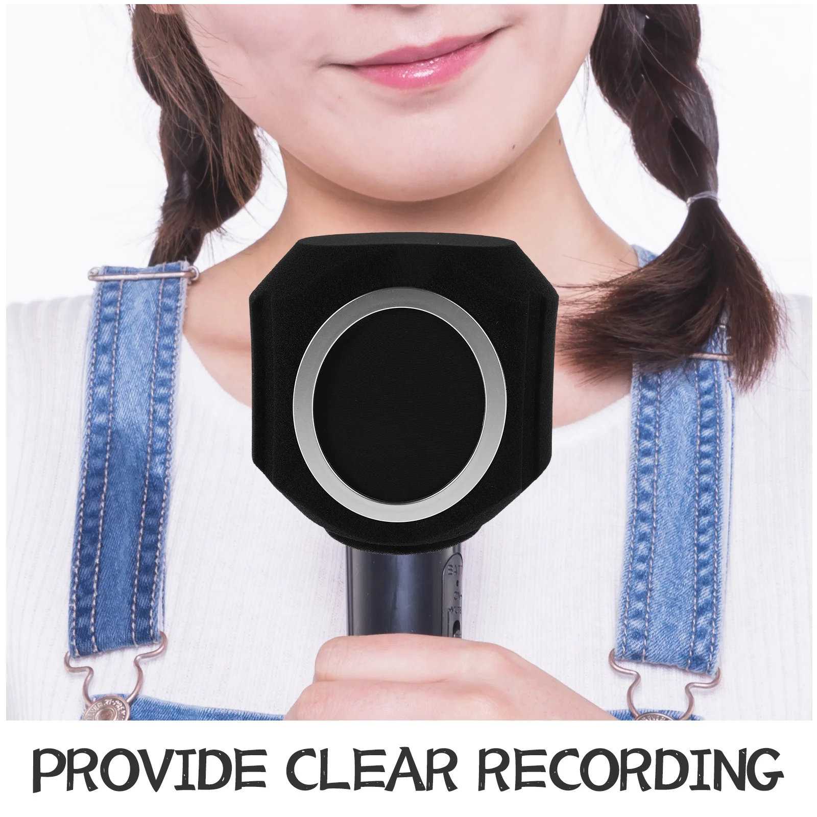 Microphone Isolation Shield Portable Compact Design for Clear High Fidelity Audio Output Recording Broadcasting Ktv