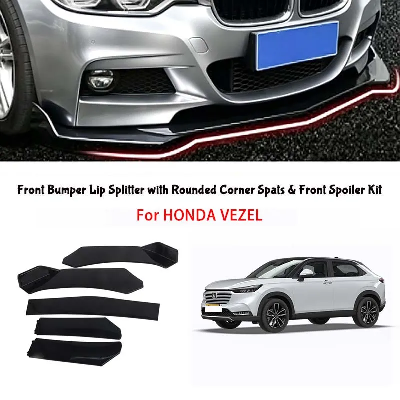 For HONDA VEZEL 5-Segment Adjustable Front Bumper Lip Splitter Body Kit