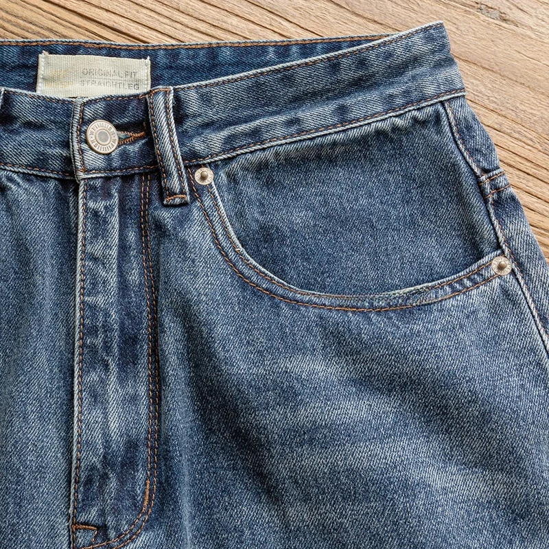 Retro Waed Casual Jeans Loose Straight Leg y Wide Leg Dad Pants Men's Jeans Trendy Youth ular Autumn Long Pants