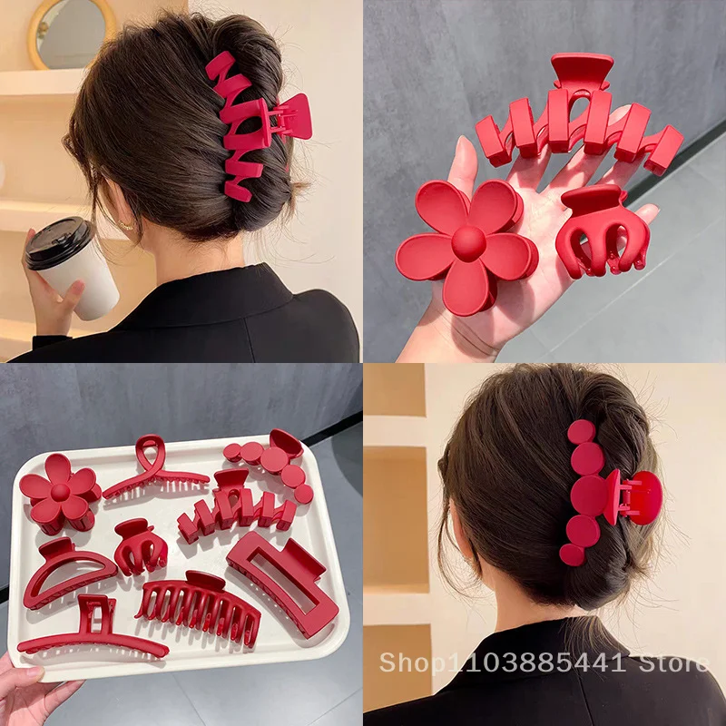 

8Pcs/Set 2025 New Hair Claw Clips Accessories With Multi-Styles Large Grabber Shark Clip For Thick Hair For Women Non Slip