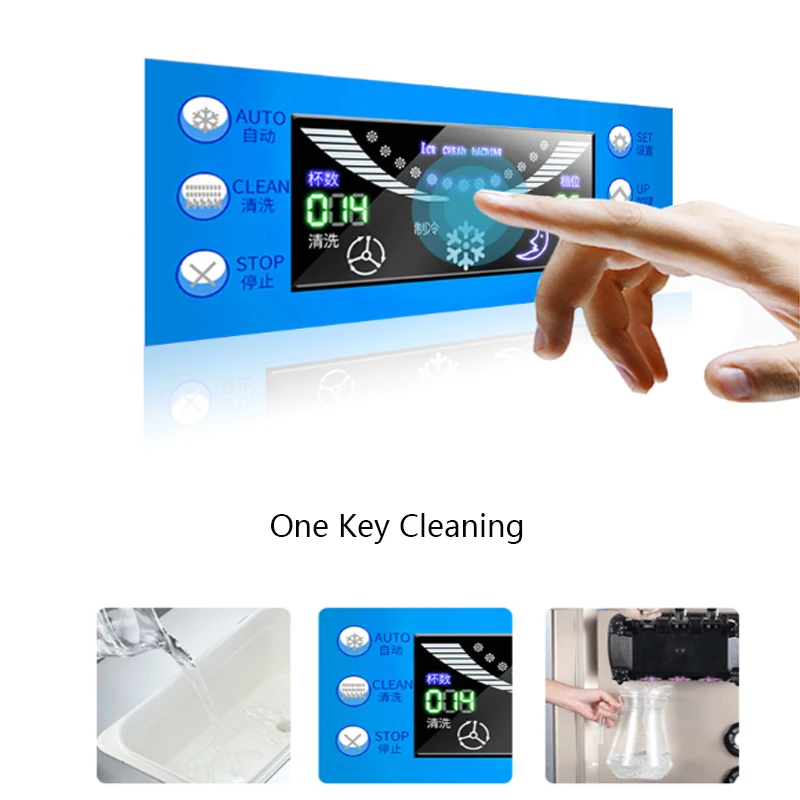 Automatic Ice Cream Machine For Commercial Use Desktop Sundae Cone Soft Vertical For Tea Shop Three Flavors