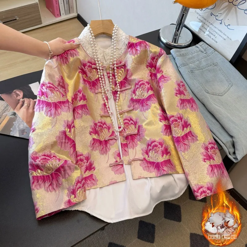 

Женское хлопковое пальто с круглым вырезом и пуговицами, теплое, больших размеров, модное, осенне-зимнее, новинка, для повседневной носки