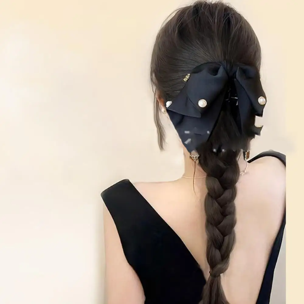 Synthetische Perücken für Damen, gepunktete Schleife, Stirnband, Simulationshaar, gedreht, Pferdeschwanz, Haarnadel, sanft, mit Rock-Haar-Accessoires