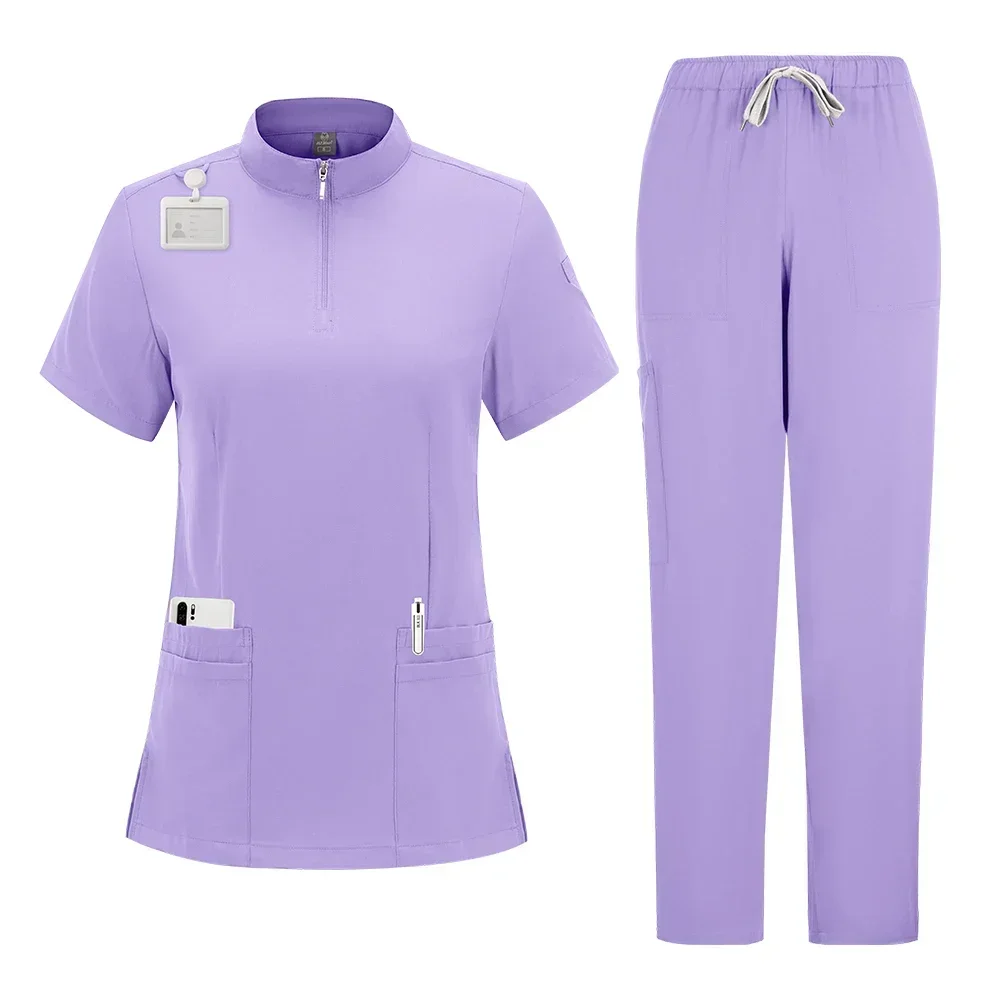 Uniszex Medikus uniforms számára v-neck Ápolónő scurbs állítsa Nők Kórház OrvosÄrztin doktornő workwear Szóbeli Fogászati Sebészet longue Egyöntetű Rövid távú Ingujj