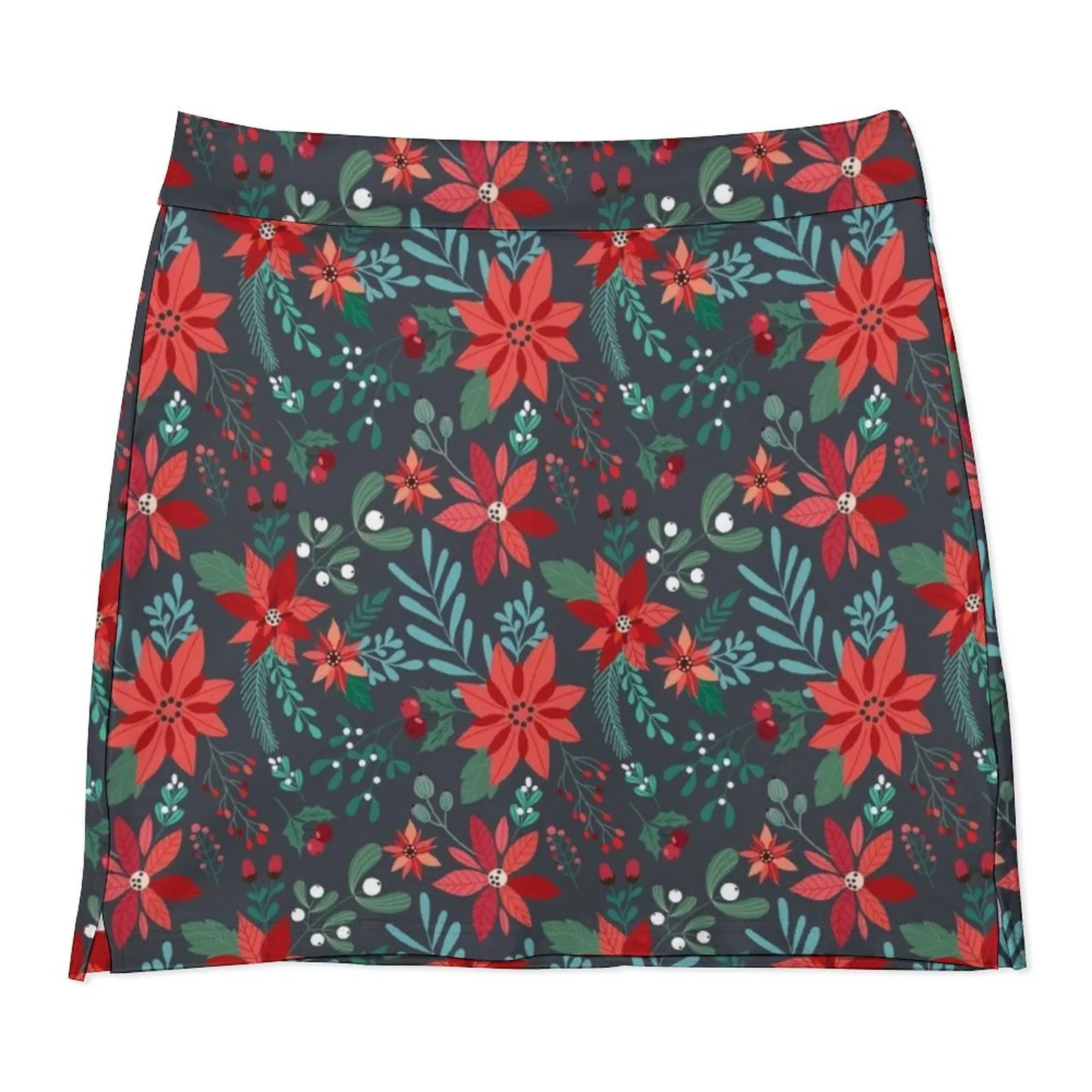 Poinsecja Pattern Mini Skirt Spódnice Kawaii dla kobiet