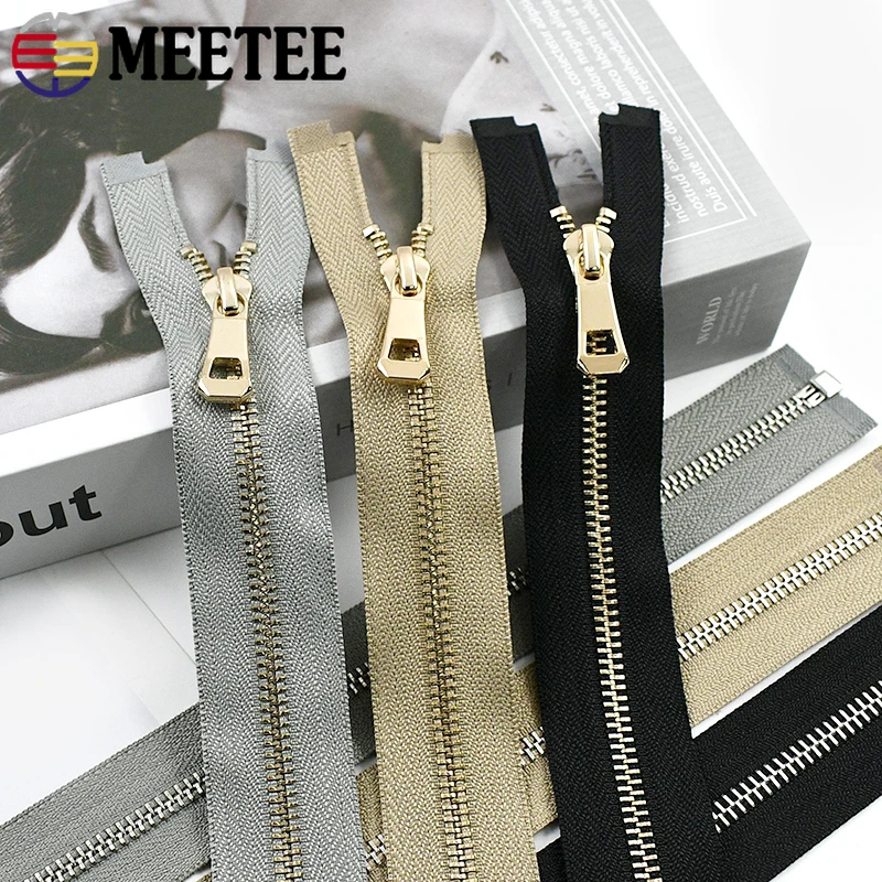 

2/5Pcs 35-85cm 5# Metal Open-End Zippers for Jacket Coat Clothes Bag Shoes Closure Repair Sewing Tailor Supplies Replacement DIY