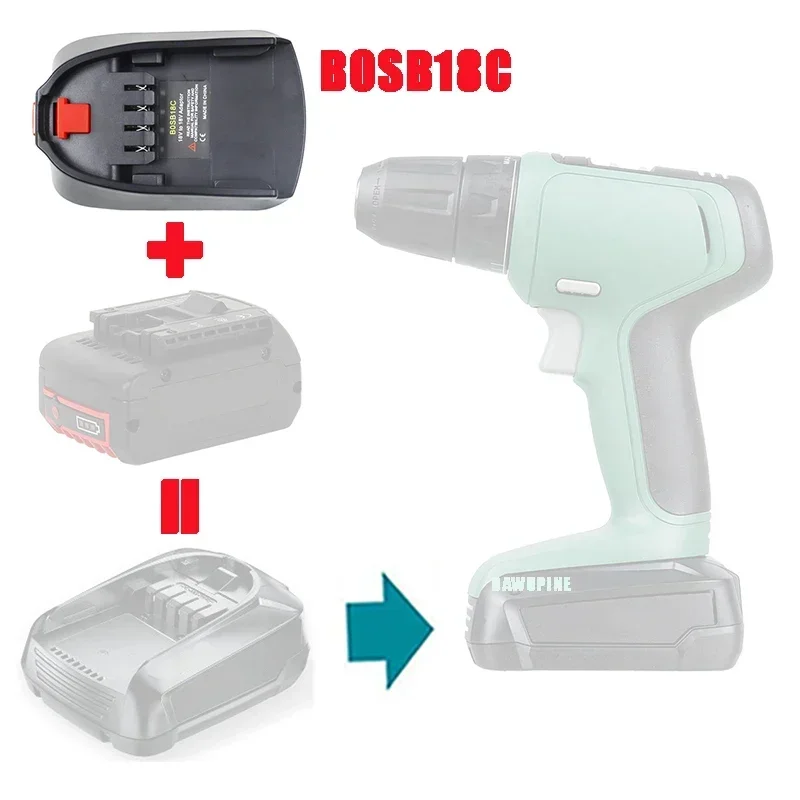 Adapter Converter BOSB18C Use For Bosch Professional Li-ion Battery BAT618 on Home Lithium Electrical Power Tool Replace All 18V