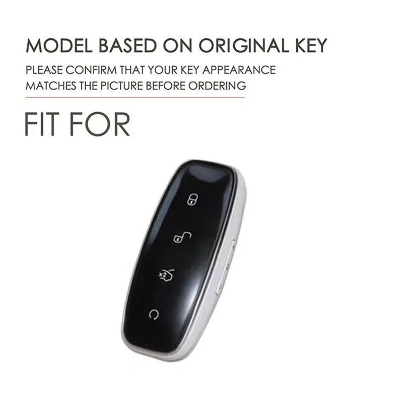 Premium Clear TPU Key Fob Cover for DENZA D9 N8 N7 Models, Shockproof & Anti-Scratch Protective Case, Transparent Black White