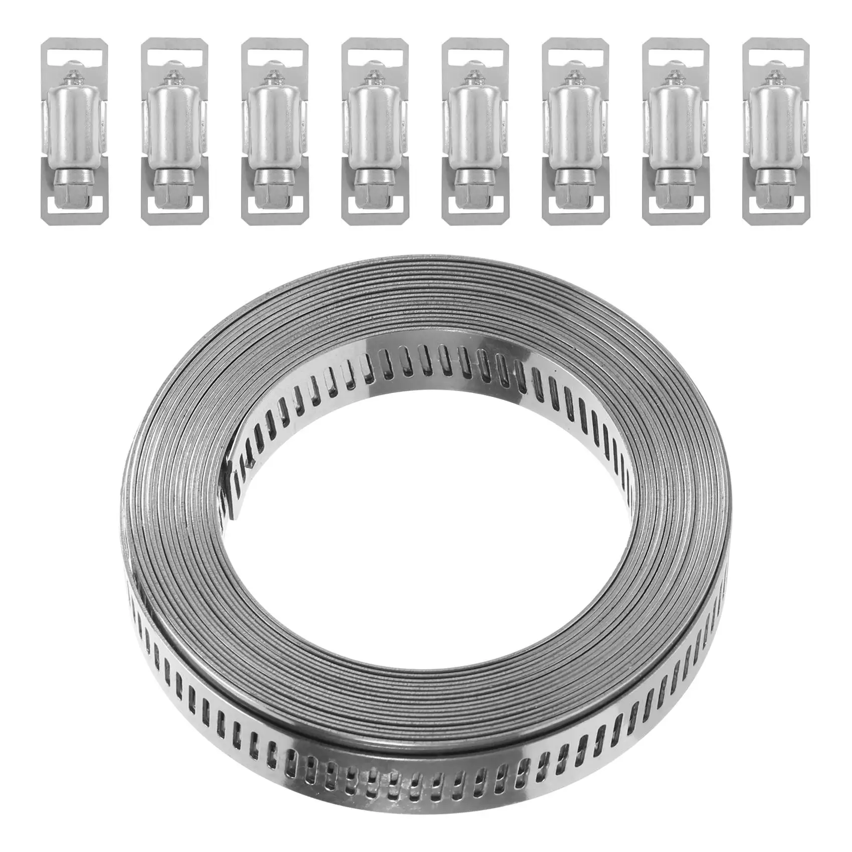ABZV-304 aço inoxidável braçadeira de mangueira braçadeira cinta com fixadores ajustável diy braçadeira de mangueira de tubulação braçadeira de duto 11.5 pés