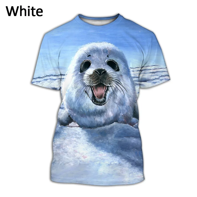 2022 Unisex T-shirt 3D Printing Animal Sea Lion Men's Summer Fashion Casual Cartoon Harajuku Short-sleeved Shirts