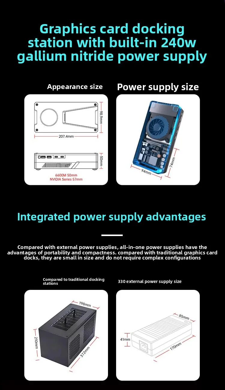 RTX-4090M Base de tarjeta gráfica Thunderbolt, portátil, portátil, base de tarjeta gráfica externa portátil