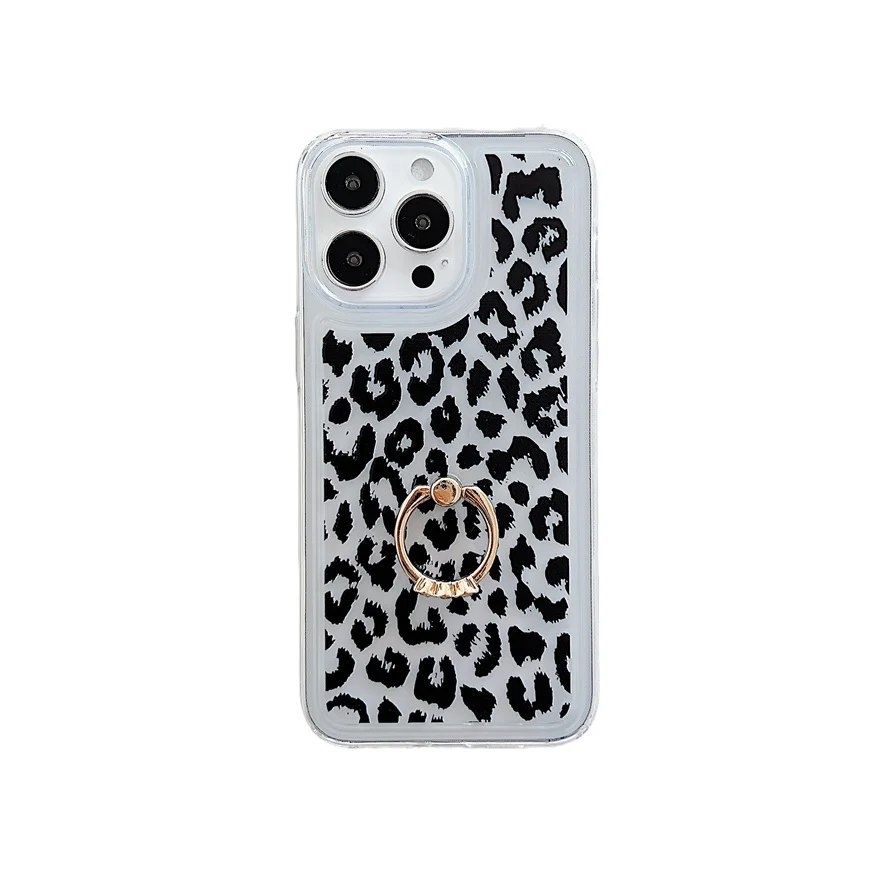 For iPhone15 ProMax 14 13 12 11 ProMax Plus Case Leopard Print Pattern Air Pressure Airbag Anti Drop Shockproof Protective Shell