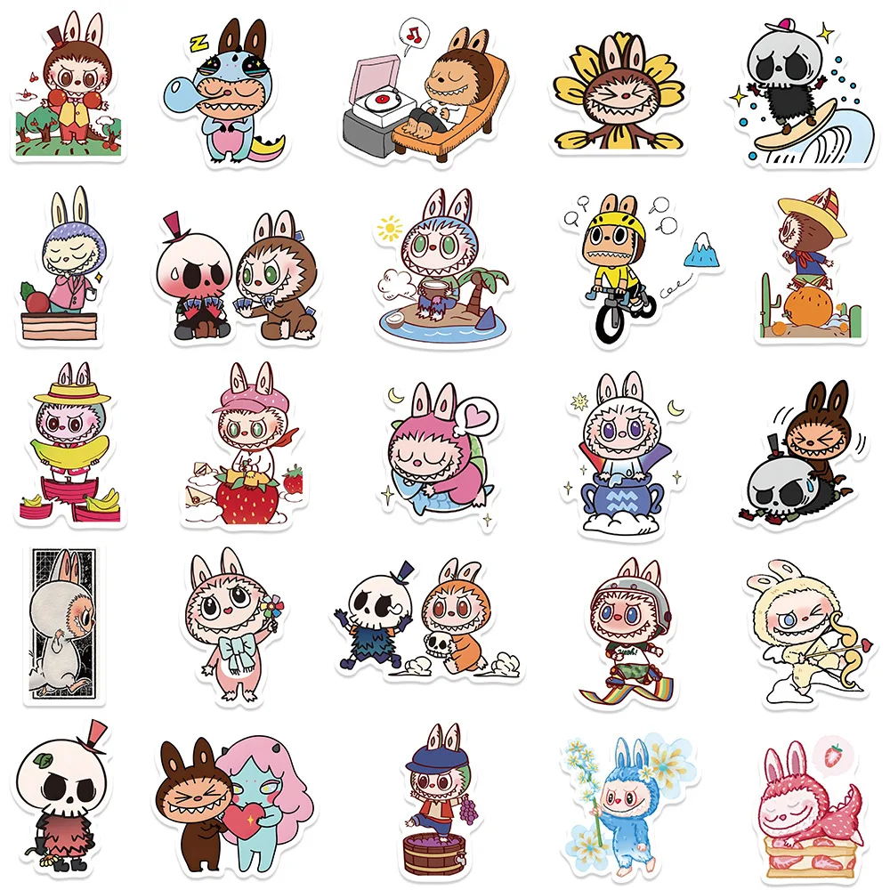 50Pcs Cute Cartoon Labubu Stickers Kawaii Water Bottle Stickers for Kids Teens, Waterproof Vinyl Stickers, Aesthetic Laptop image 6