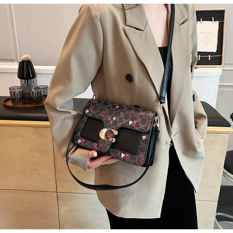 Sac à bandoulière Floral cousu d'été 2025, sac à main sous les bras Boutique pour femmes, sac boîte à rabat Convertible