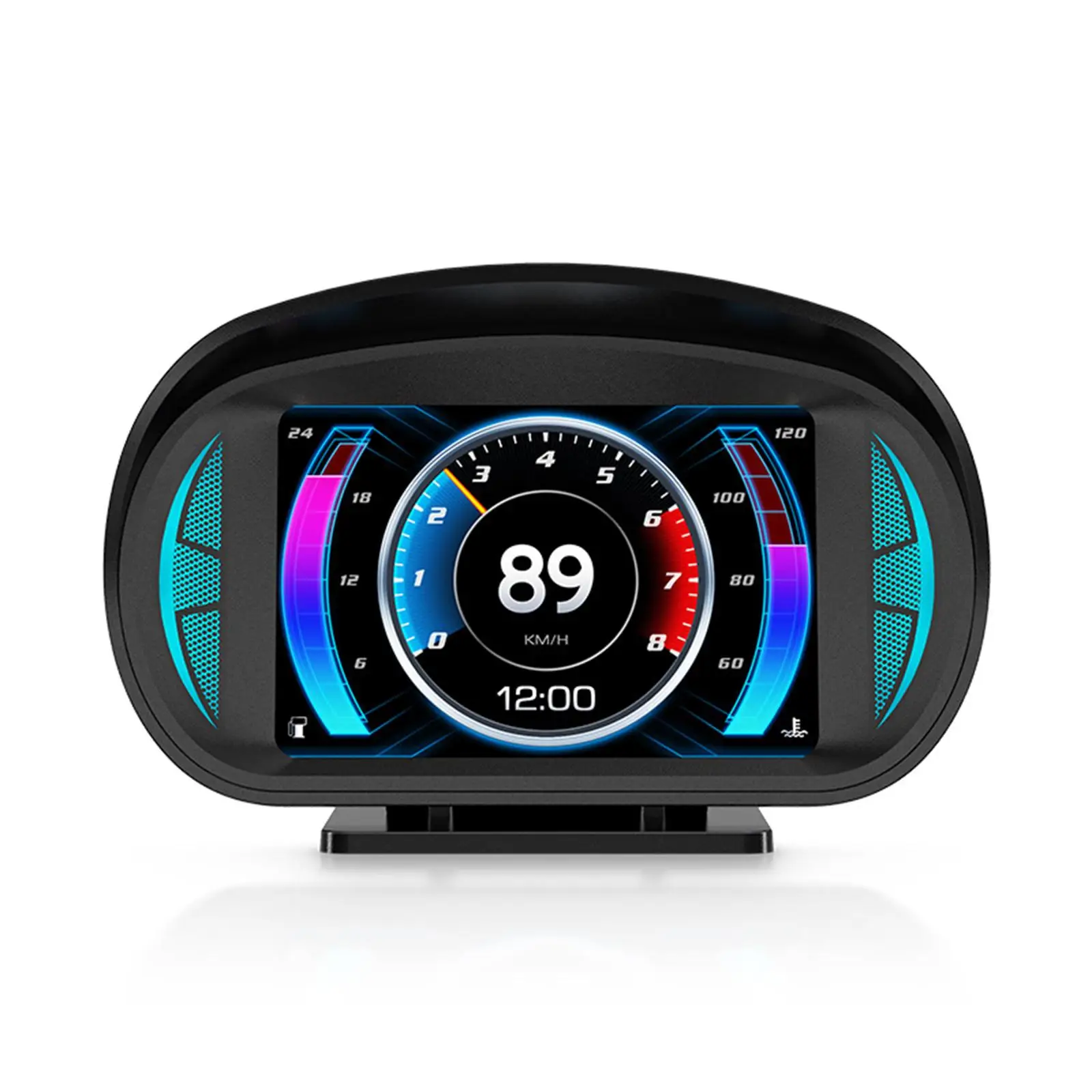 Car HUD Head up Display Voltage Overspeed Voltage Faulty Alarms Plug and Play OBD+GPS Gauge Fuel Consumption Inclinometer