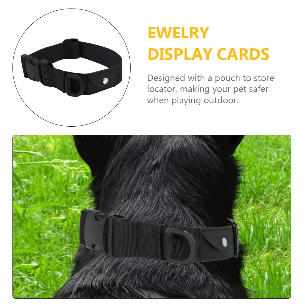 

2Pcs Pet Locating Collar Adjustable Anti-Lost Dog Collar with D-Ring for Outdoor Safety Wear-Resistant Nylon Cat GPS Locator