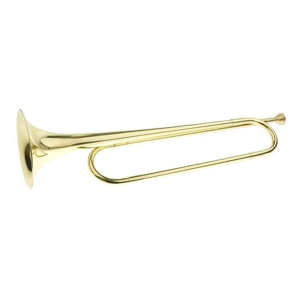 1 Piece Golden Students Trumpet Bugle Brass Instrument , Golden, 50.5 x 12.2cm