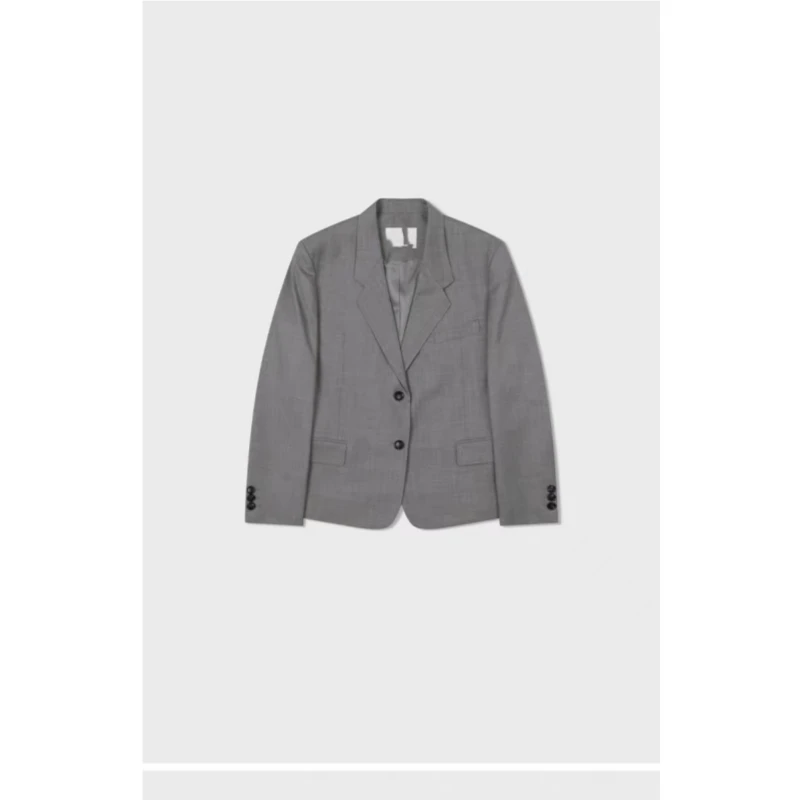 25 سنة الربيع والخريف المرأة الجديدة فضفاضة واسعة الكتف تصميم فريد من نوعه الصوف بسيط تنوعا معطف البدلة