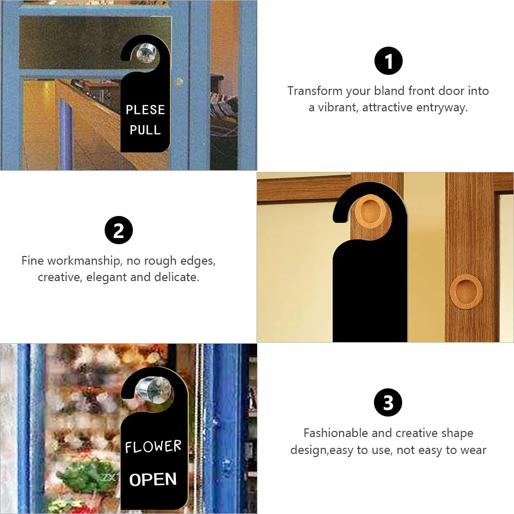 

6Pcs Wood Door Sign Creative Shape Design Easy Use No Rough Edges Elegant Delicate Shop Window Party Decor Plaque