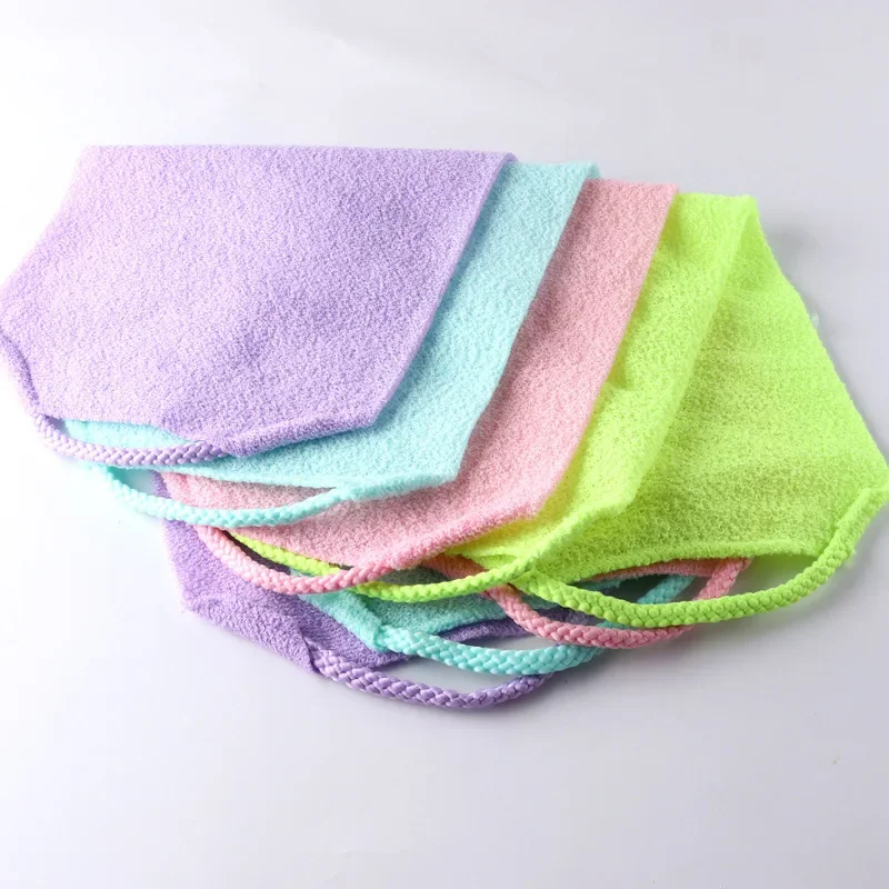 Exfoliating Rubbing Bath Towel Washcloth Elastic Shower Body Scrub Cleaning Massage Bath Towel Strap Body Washing Clean Towel