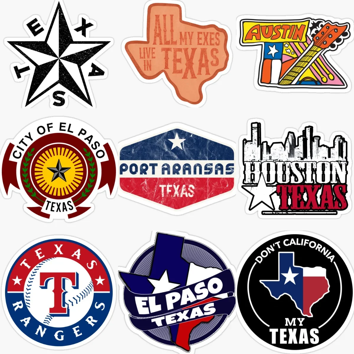 

Texas Map Flag Emblem Creative PVC Sticker for Decorate Car Van Truck Bicycle Motorcycle Window Wall Fridge Decal Accessorie