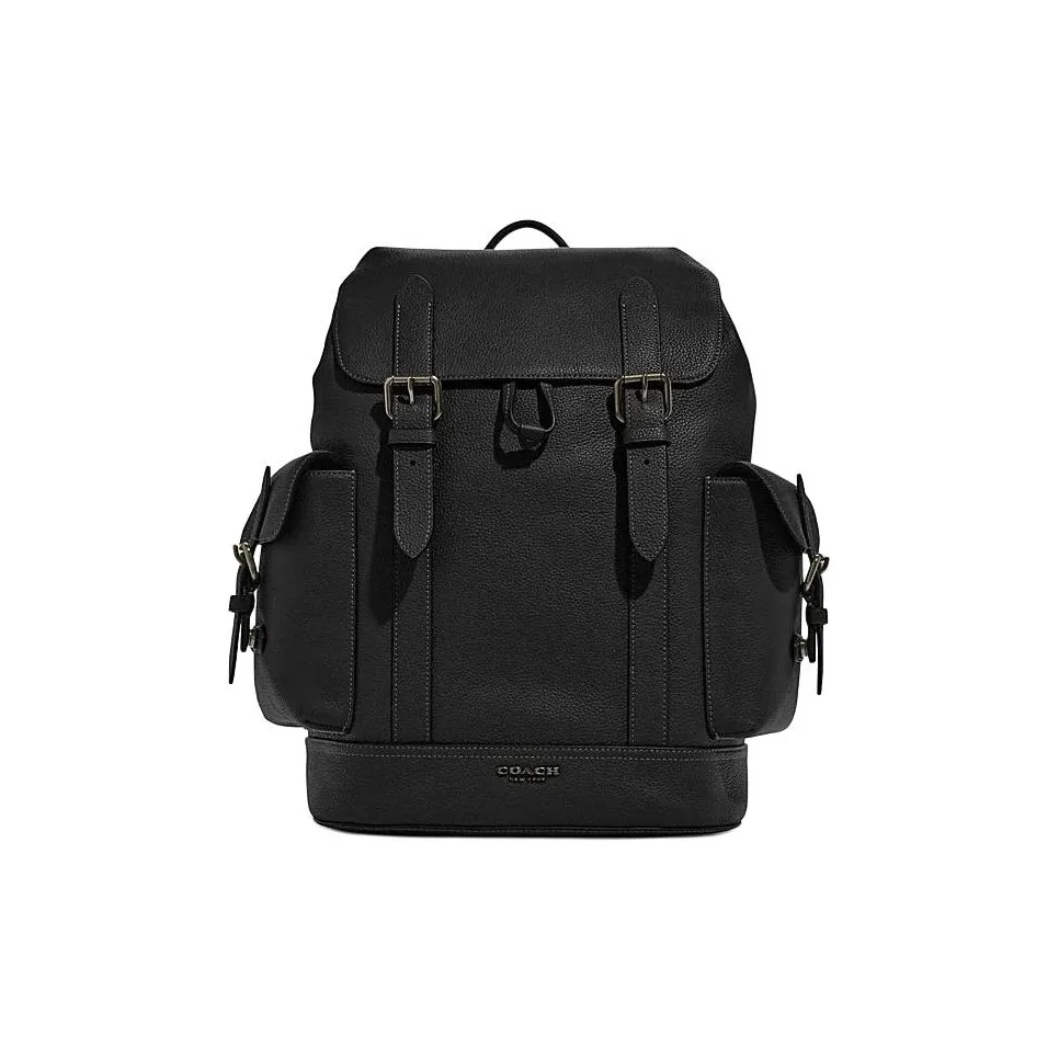 Mochila COACH Hudson de Cuero Vacuno Grande para Hombre, Negra, CR389-QBBK