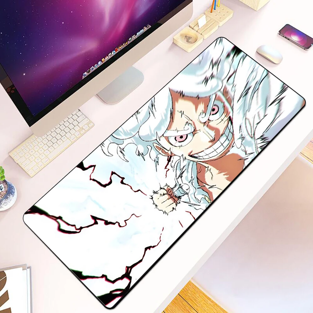 One pieces Luffy 5 Gear Mousepad HD Printing Computer Gamers Locking Edge Non-slip Mouse Pad XXL90x40cm Keyboard PC Desk Pad