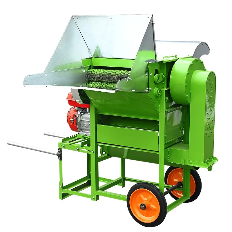 Multi Crop Thresher Machine Triple Roller Full Feed Grain Sheller for Wheat Rice Soybean Sorghum Rapeseed Farm Use