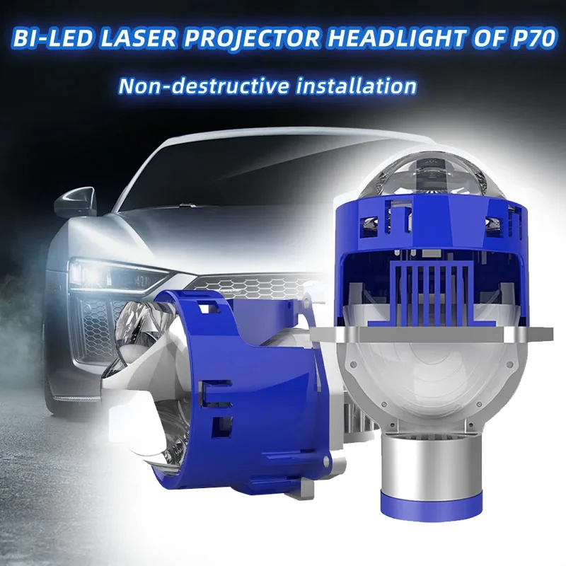 

2pcs P70 Led Laser Projector Lens Bi Led Projector Headlight Non-destructive Installation Projector Lens for Car