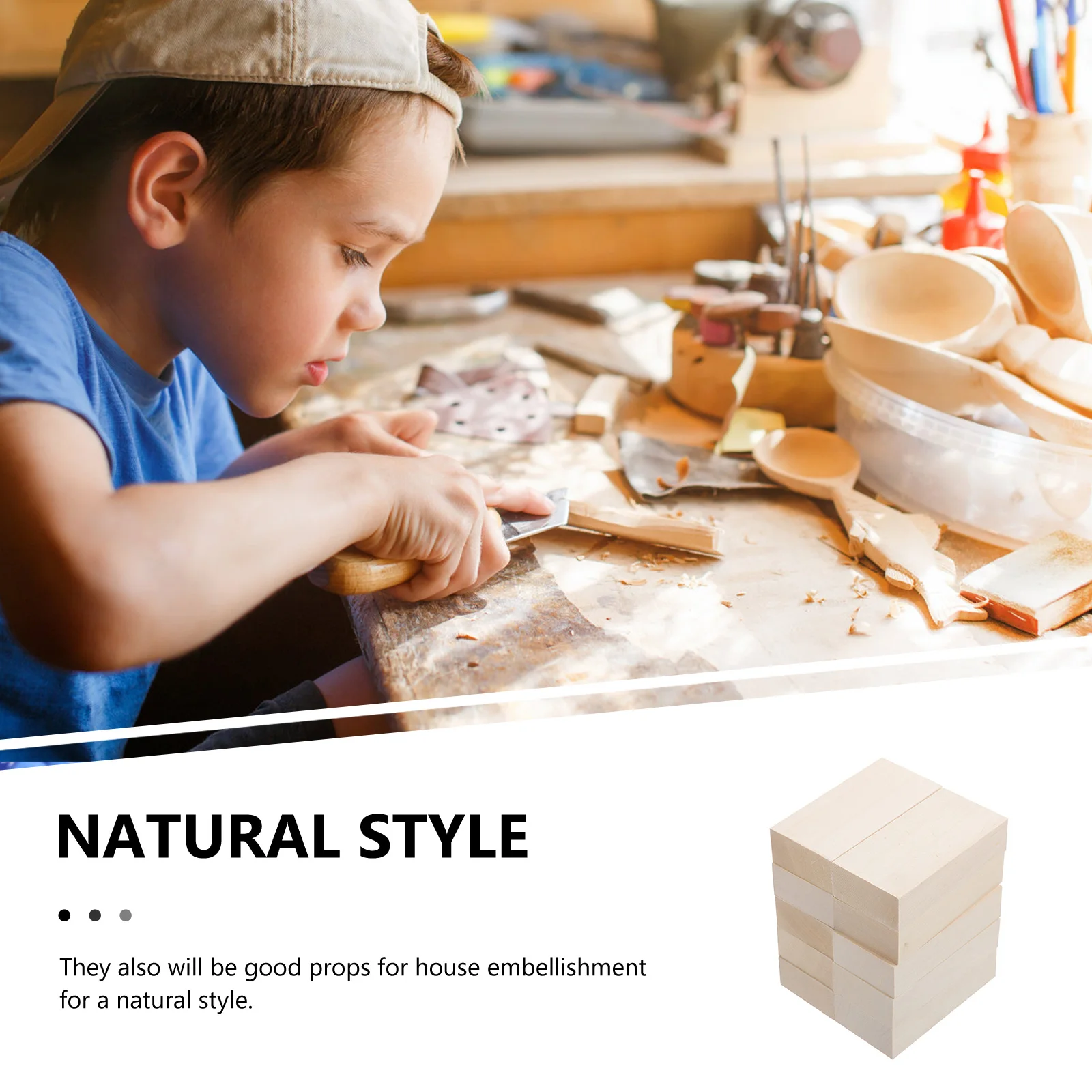 

10 Pcs Basswood Carving Planks Small Blocks Premium Wood Durable Craft Whittling DIY Embellishment Natural Style