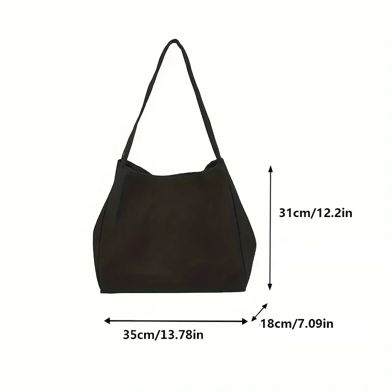 Large Capacity Canvas Fashion Shoulder Bag New Solid Color Top-handle Casual Tote Bag