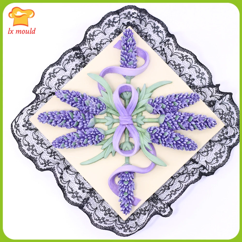 Lavender Silicone Fondant Cake Topper Mold Wax Soap Aromatherapy Plaster Mould Chocolate Sugarcraft Cake Decorating Baking Tools