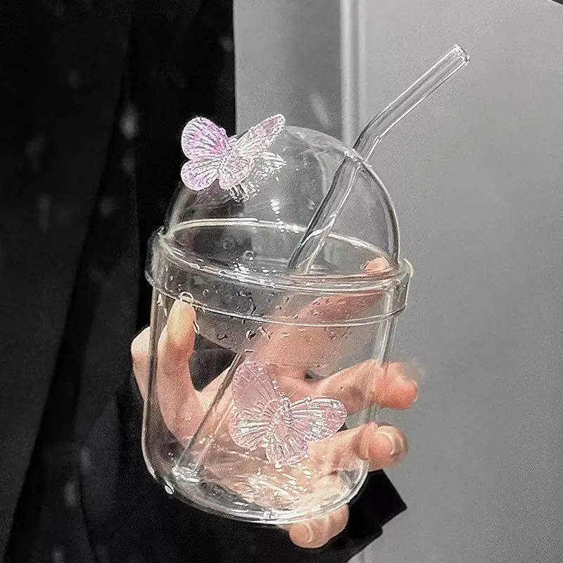 Butterfly Transparent Twisted Glass High Beauty Water Cup Beer Glass Household Juice Whiskey Glasses Cold Drink Glassware