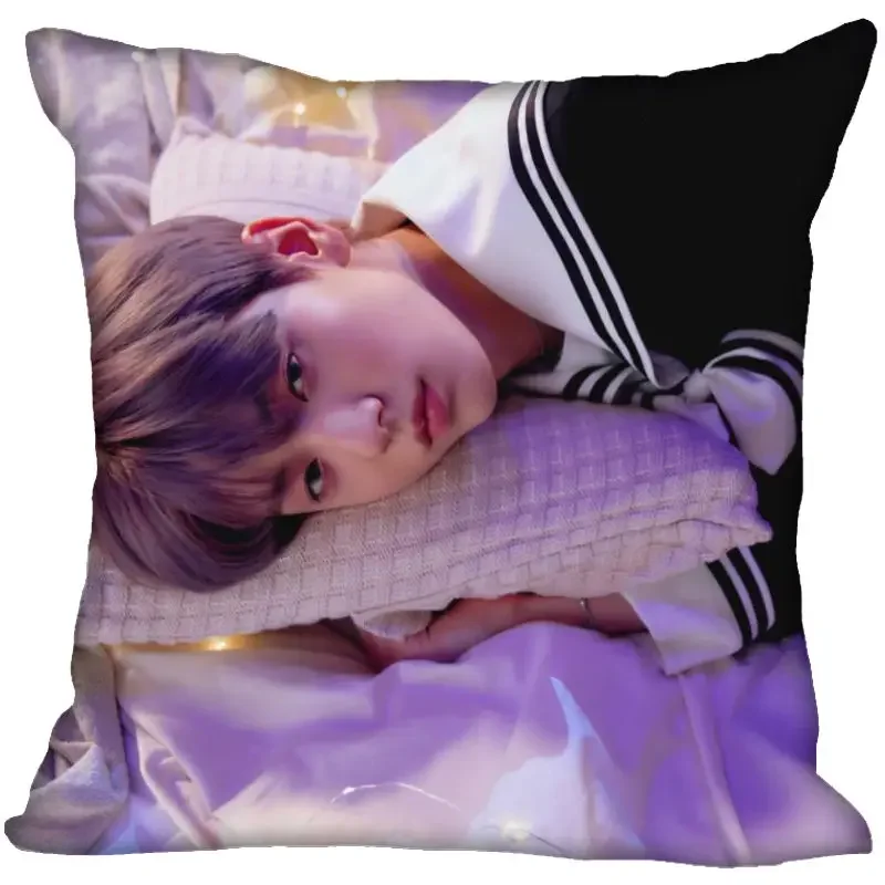 Custom TXT Soobin Pillow Cover Bedroom Home Office Decorative Pillowcase Square Zipper Pillow Cases Satin Soft No Fade