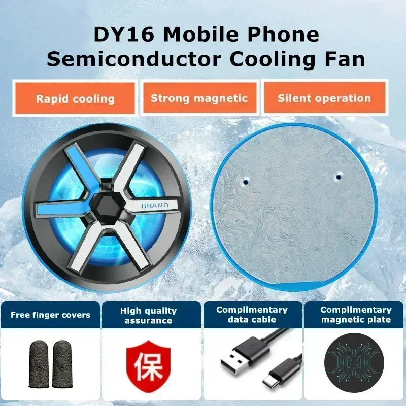 

DY16 Magnetic Semiconductor Cooling Fan Radiator for PUBG Game Cooler for IPhone Android Phone Gaming Accessories Cool Heat Sink