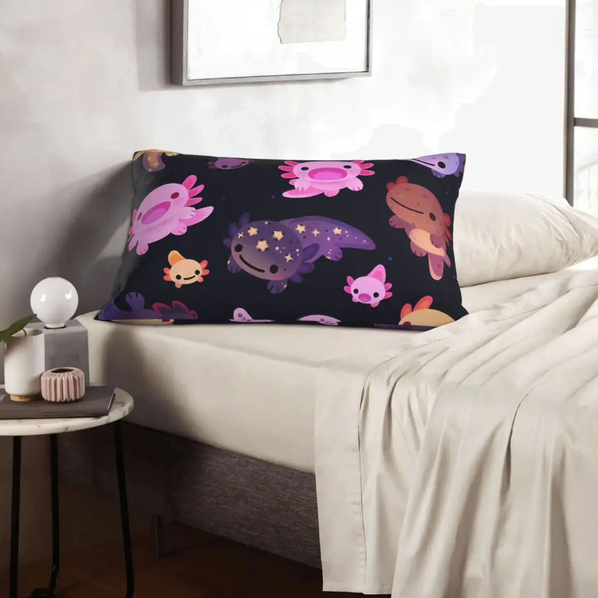 

Happy Axolotl Rectangle Pillowcase Cushion Cover Decor Bedroom Bed Home Comfort Throw Pillow