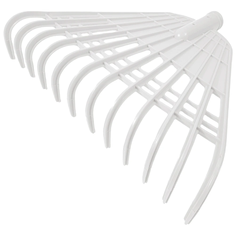 

Plastic Grass 21 Teeth White Leaf Rake for Garden Lawn Cleaning Efficient Portable Long Use Lightweight Yard Rake Gardening Tool