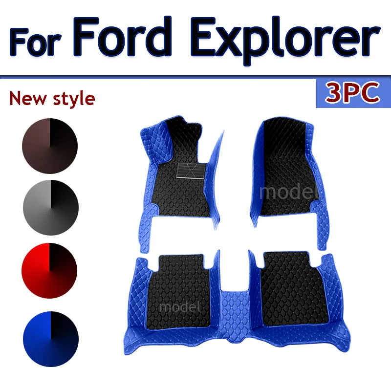 Car Floor Mat For Ford Explorer Classic U502 7seat 2016~2019 Non-slip Pad Waterproof Pads Rugs Leather Floor Mat Car Accessories