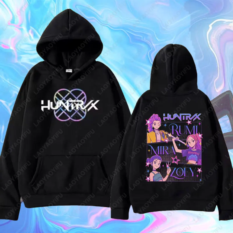 

Woman Trendy Demon Hunter Graphic Hoodie Drop Shoulder Y2K Streetwear Sweatshirt Gift for Her Hip-hop Huntrix Kpop Tiger Hooded