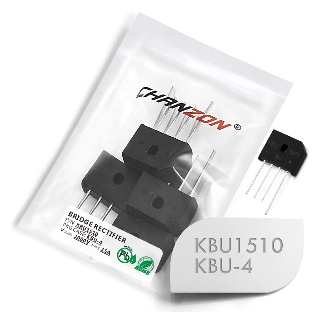 10 Pcs KBU1510 Bridge Rectifier Diode 15A 1000V KBU-4 SIP-4 Single Phase Full Wave 15 Amp 1000 Volt Silicon kbu 1510