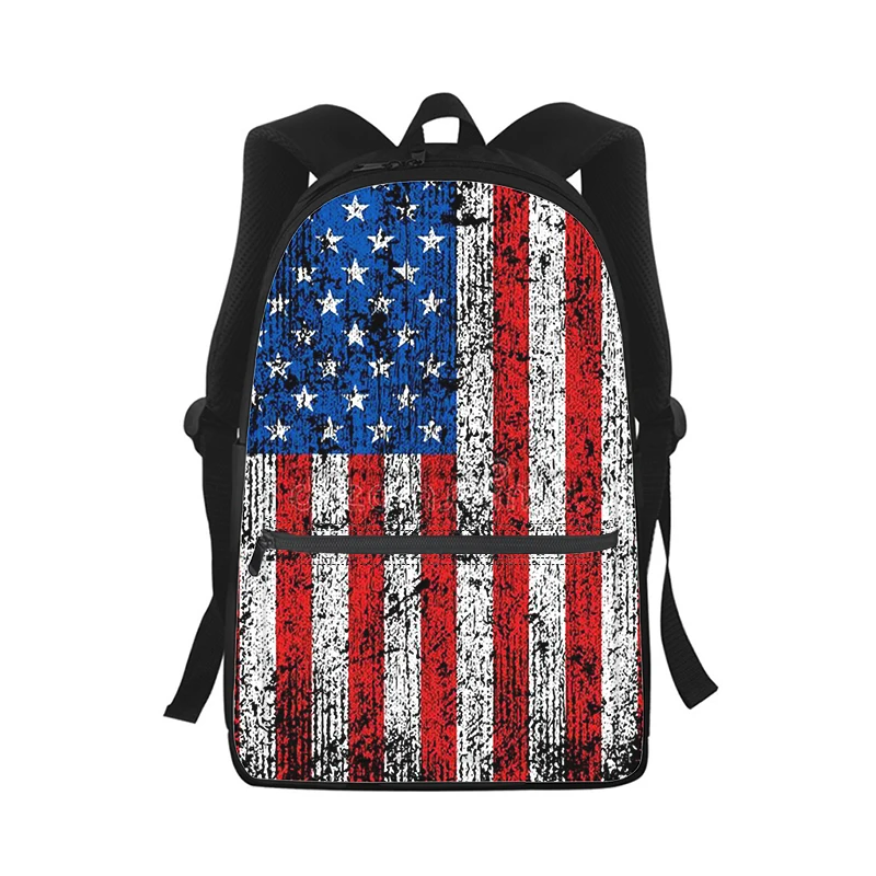 Bandeira americana dos eua das mulheres dos homens mochila impressão 3d moda estudante saco de escola portátil mochila crianças viagem bolsa de ombro