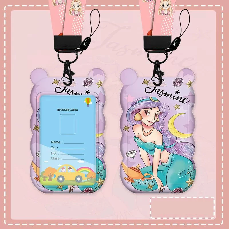 카툰 웨이브 카드 홀더 - 버스 지하철 출입 통제 카드 케이스 랜야드 포함 학교 유치원 ID 배지용