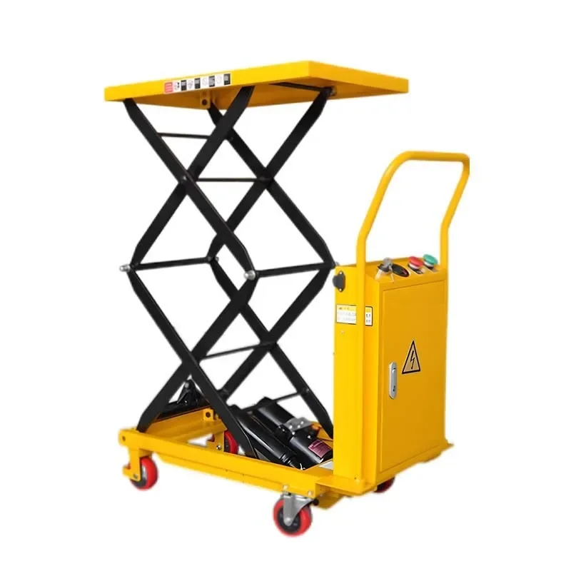 Electro-hydraulic lifting platform car Battery tool car 220V/12V hand push scissor lift working platform