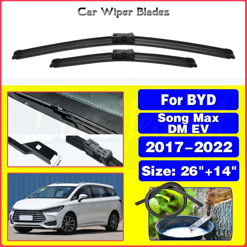 

For BYD Song Max DM EV 2017 2018 2019 2020 2021 2022 Windscreen Windshield Accessories Brushes Washer 2pcs Car Front Wiper Blade