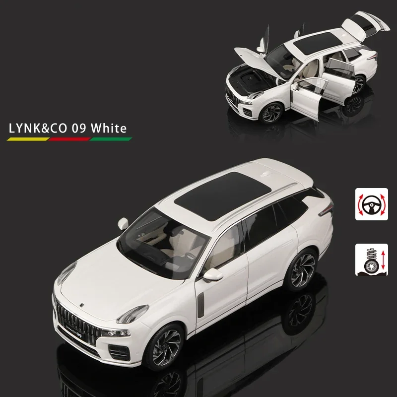 Lynk & co 09-合金車モデル,日曜大工,紫と白,収集可能な装飾,男の子へのギフト,スケール1:18