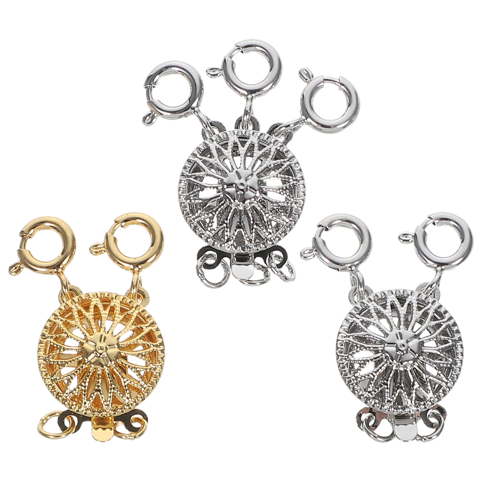 

3pcs Separator Copper Clasp Multi Layered Connector Layering Multiple Necklace Clasps Charm Clasps Jewelry Supplies